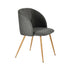 Modern Velvet Dining Chair, Dark Grey Upholstery - YNEZ FABB DARK GREY
