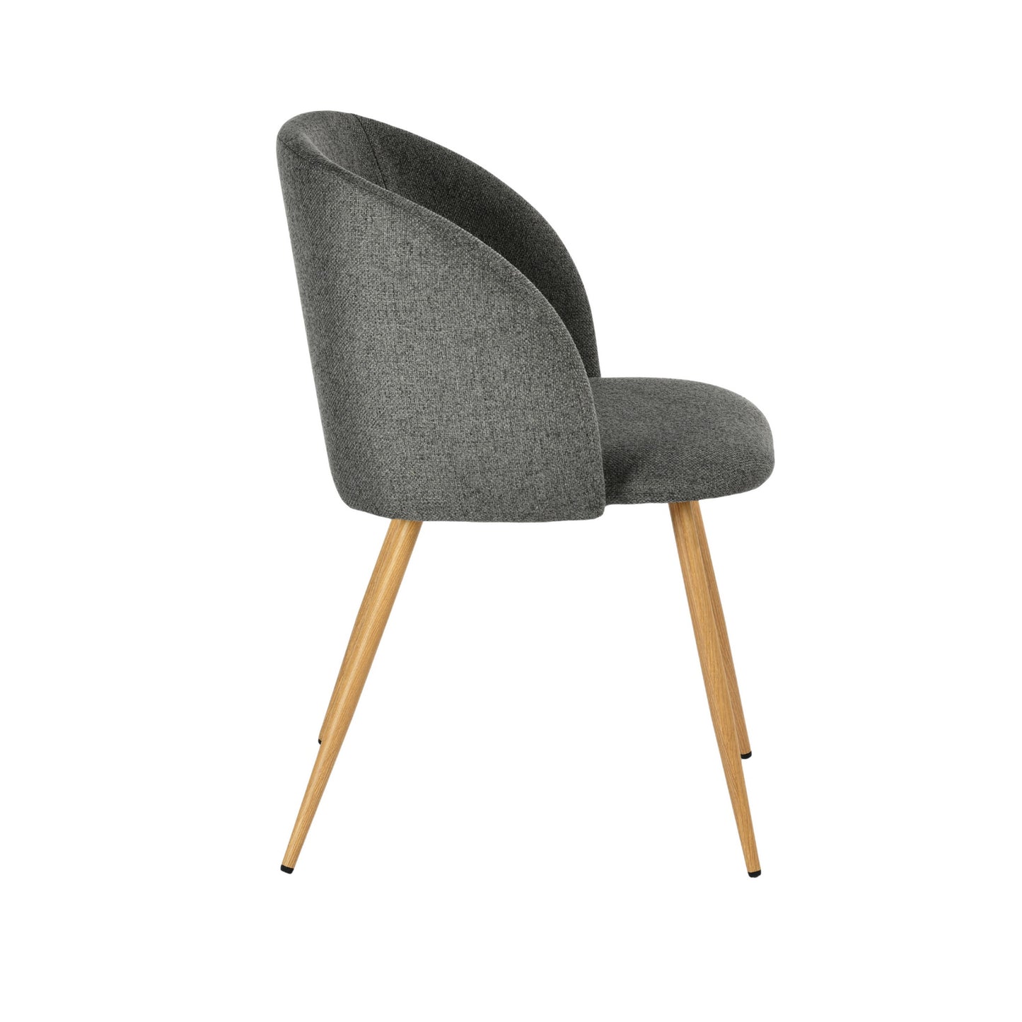 Modern Velvet Dining Chair, Dark Grey Upholstery - YNEZ FABB DARK GREY