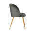 Modern Velvet Dining Chair, Dark Grey Upholstery - YNEZ FABB DARK GREY
