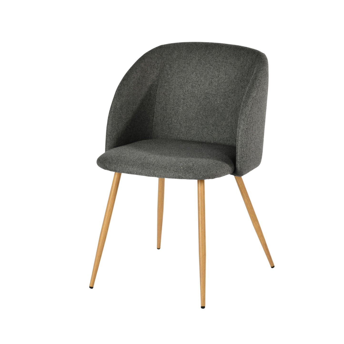 Modern Velvet Dining Chair, Dark Grey Upholstery - YNEZ FABB DARK GREY