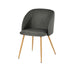 Modern Velvet Dining Chair, Dark Grey Upholstery - YNEZ FABB DARK GREY