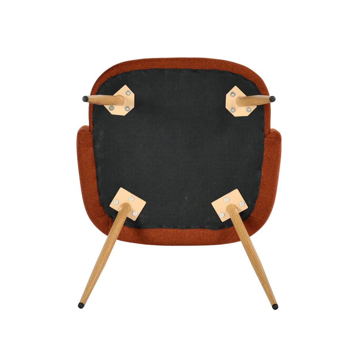 Modern Velvet Dining Chair, Wood Transfer - YNEZ FABB TERRACOTTA