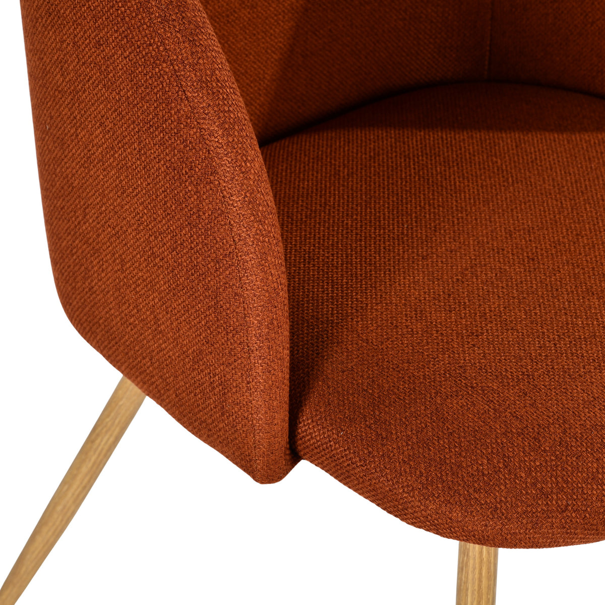 Modern Velvet Dining Chair, Wood Transfer - YNEZ FABB TERRACOTTA