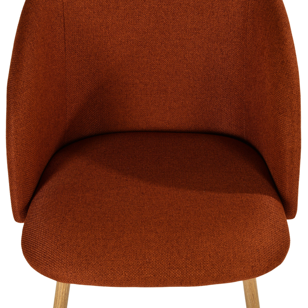 Modern Velvet Dining Chair, Wood Transfer - YNEZ FABB TERRACOTTA