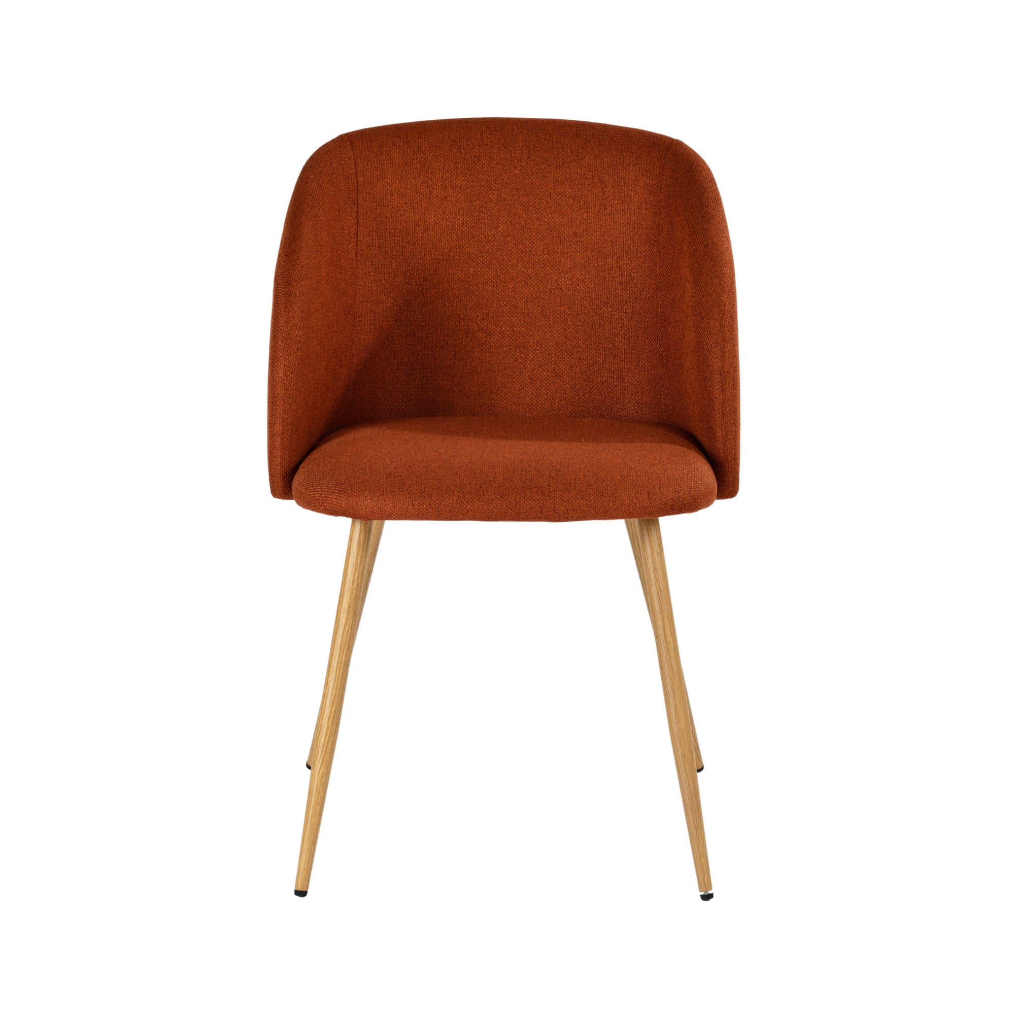Modern Velvet Dining Chair, Wood Transfer - YNEZ FABB TERRACOTTA