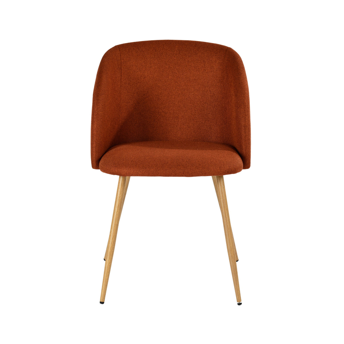 Modern Velvet Dining Chair, Wood Transfer - YNEZ FABB TERRACOTTA