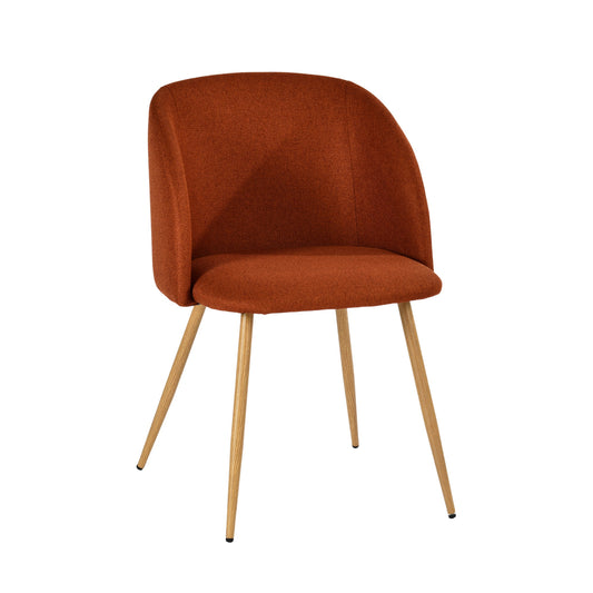 Modern Velvet Dining Chair, Wood Transfer - YNEZ FABB TERRACOTTA