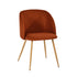 Modern Velvet Dining Chair, Wood Transfer - YNEZ FABB TERRACOTTA