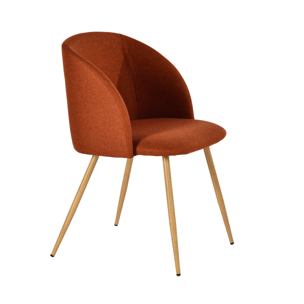 Modern Velvet Dining Chair, Wood Transfer - YNEZ FABB TERRACOTTA