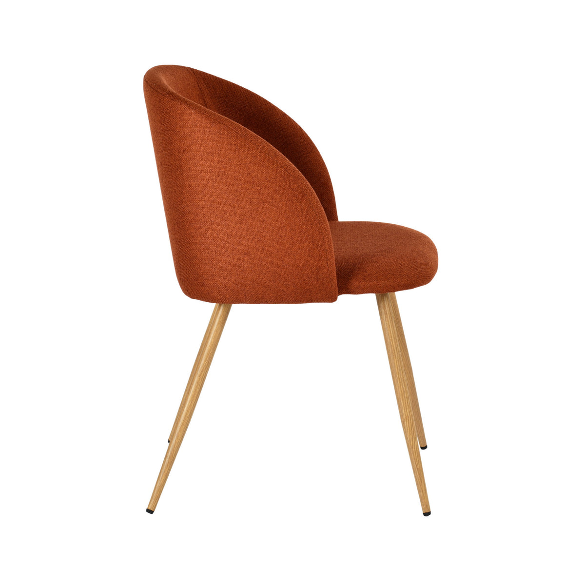 Modern Velvet Dining Chair, Wood Transfer - YNEZ FABB TERRACOTTA