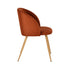 Modern Velvet Dining Chair, Wood Transfer - YNEZ FABB TERRACOTTA