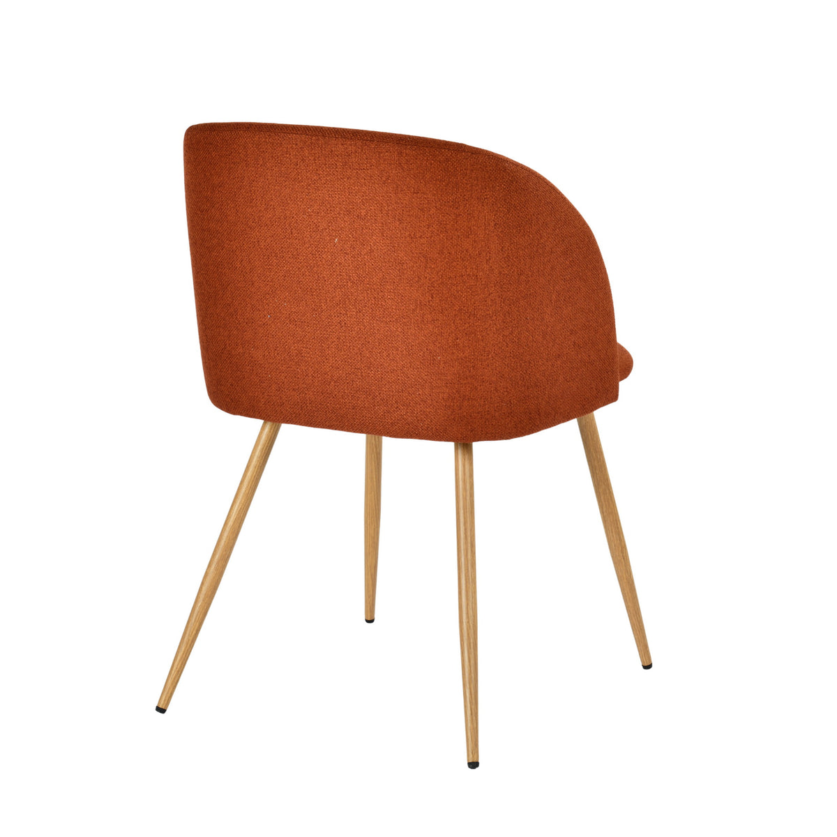 Modern Velvet Dining Chair, Wood Transfer - YNEZ FABB TERRACOTTA