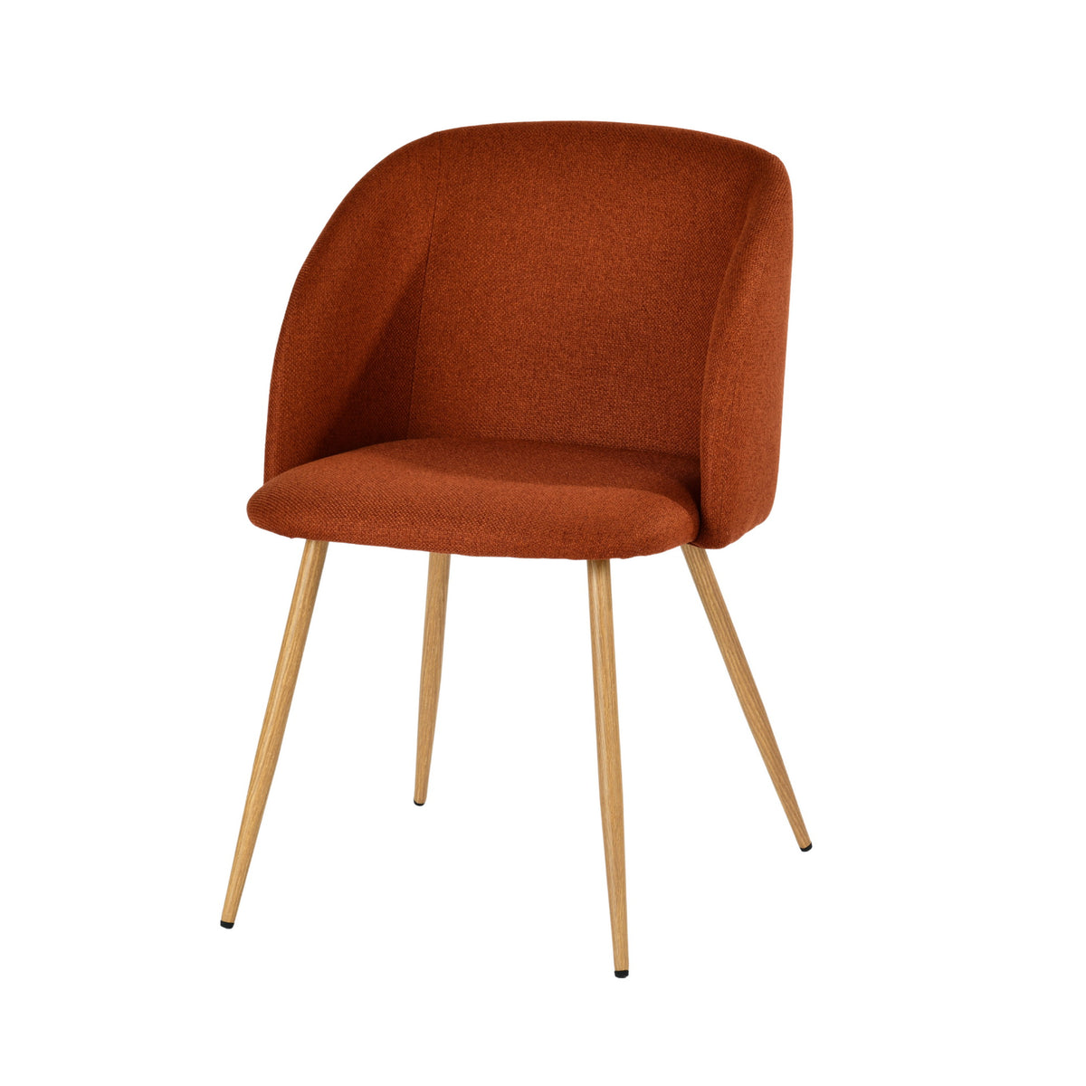 Modern Velvet Dining Chair, Wood Transfer - YNEZ FABB TERRACOTTA