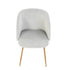 Modern Velvet Dining Chair, Light Grey Upholstery - YNEZ LIGHT GREY