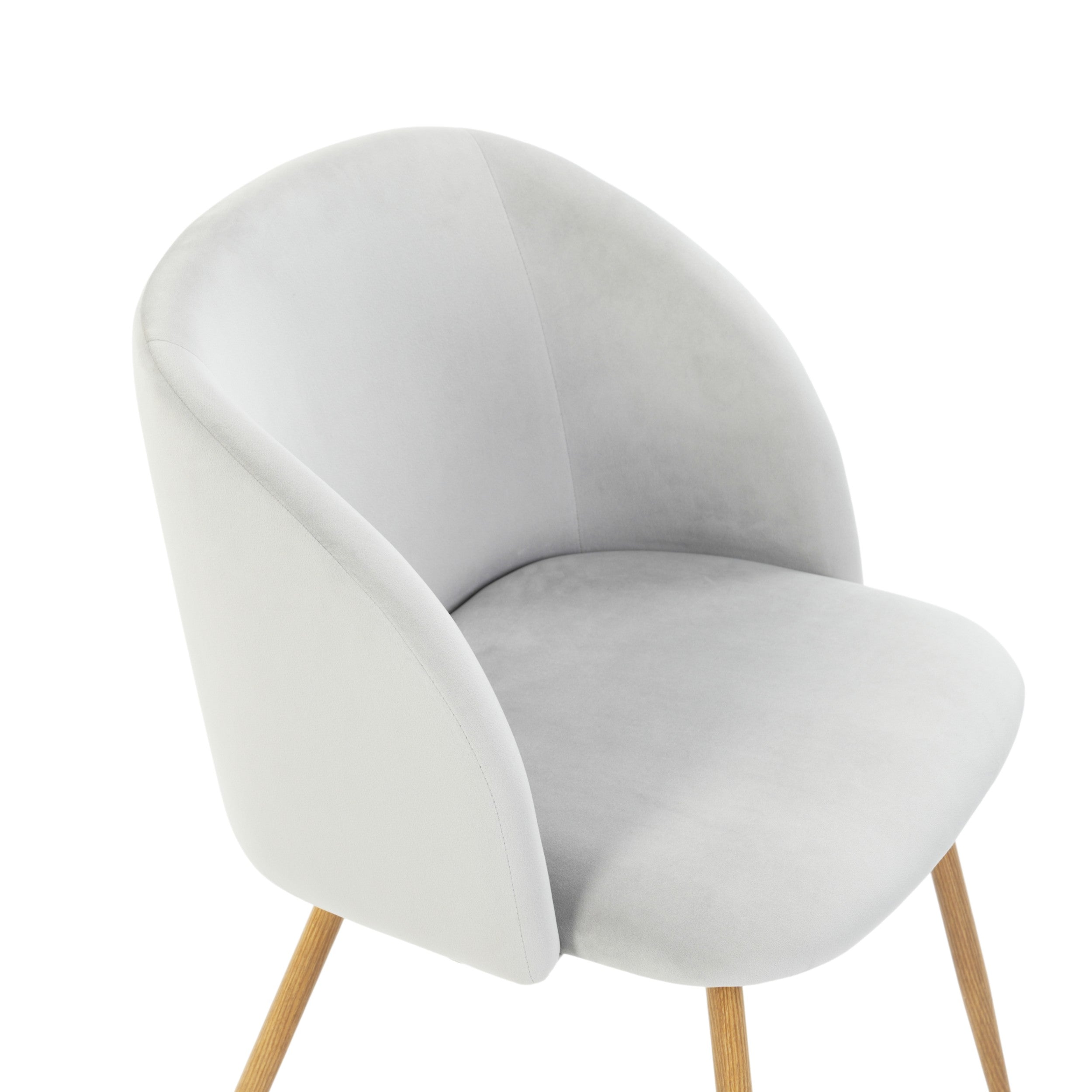 Modern Velvet Dining Chair, Light Grey Upholstery - YNEZ LIGHT GREY