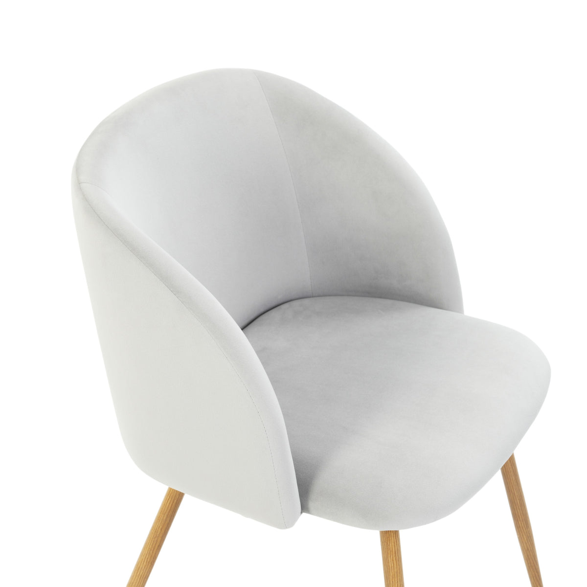 Modern Velvet Dining Chair, Light Grey Upholstery - YNEZ LIGHT GREY
