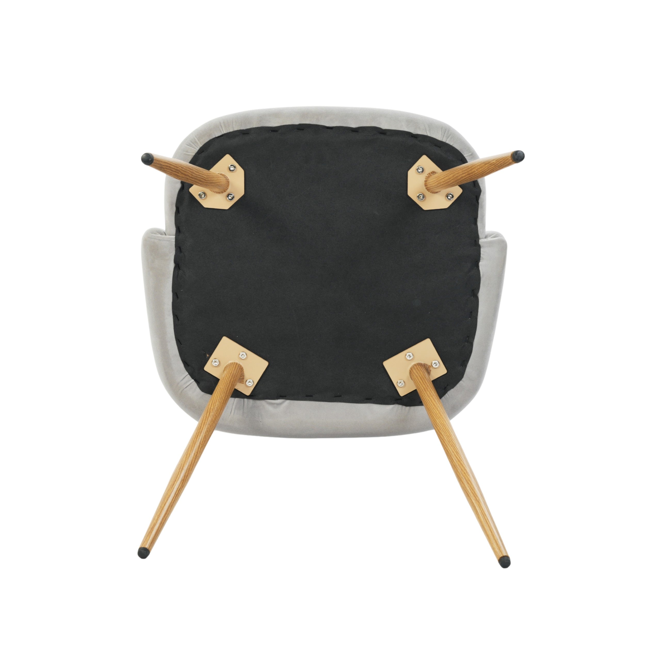Modern Velvet Dining Chair, Light Grey Upholstery - YNEZ LIGHT GREY