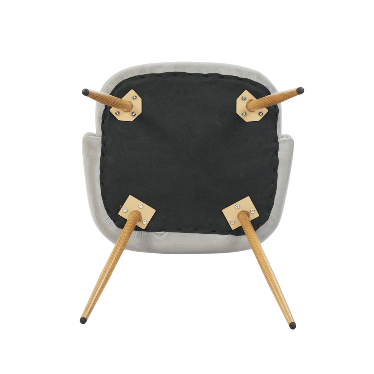 Modern Velvet Dining Chair, Light Grey Upholstery - YNEZ LIGHT GREY