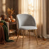 Modern Velvet Dining Chair, Light Grey Upholstery - YNEZ LIGHT GREY