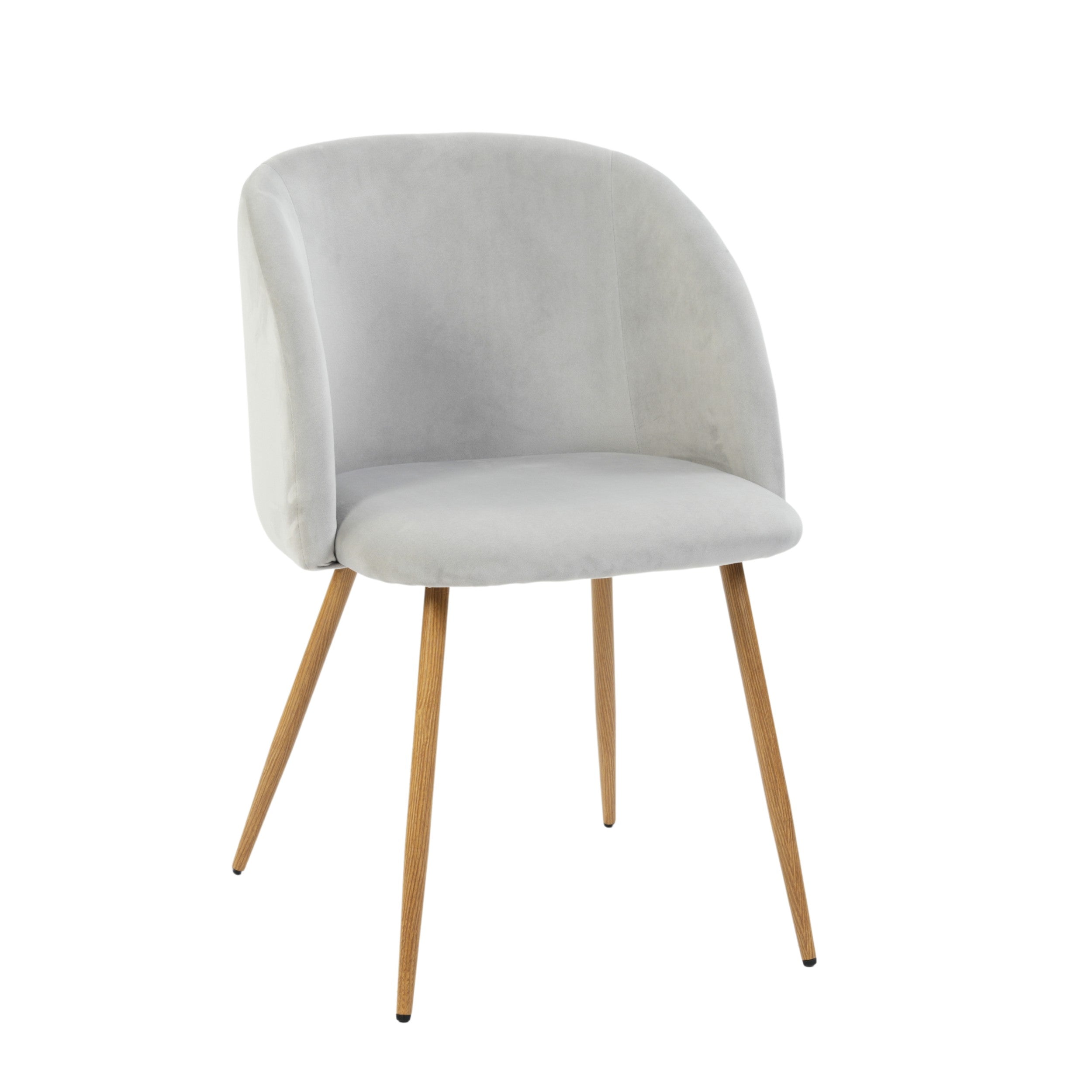 Modern Velvet Dining Chair, Light Grey Upholstery - YNEZ LIGHT GREY