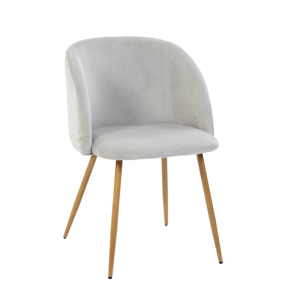 Modern Velvet Dining Chair, Light Grey Upholstery - YNEZ LIGHT GREY