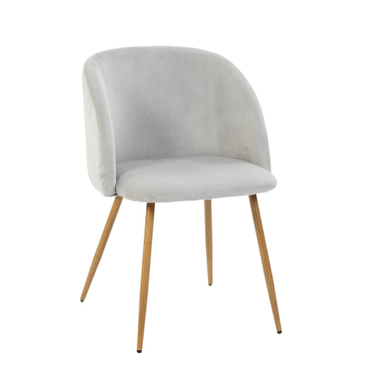 Modern Velvet Dining Chair, Light Grey Upholstery - YNEZ LIGHT GREY