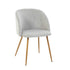 Modern Velvet Dining Chair, Light Grey Upholstery - YNEZ LIGHT GREY