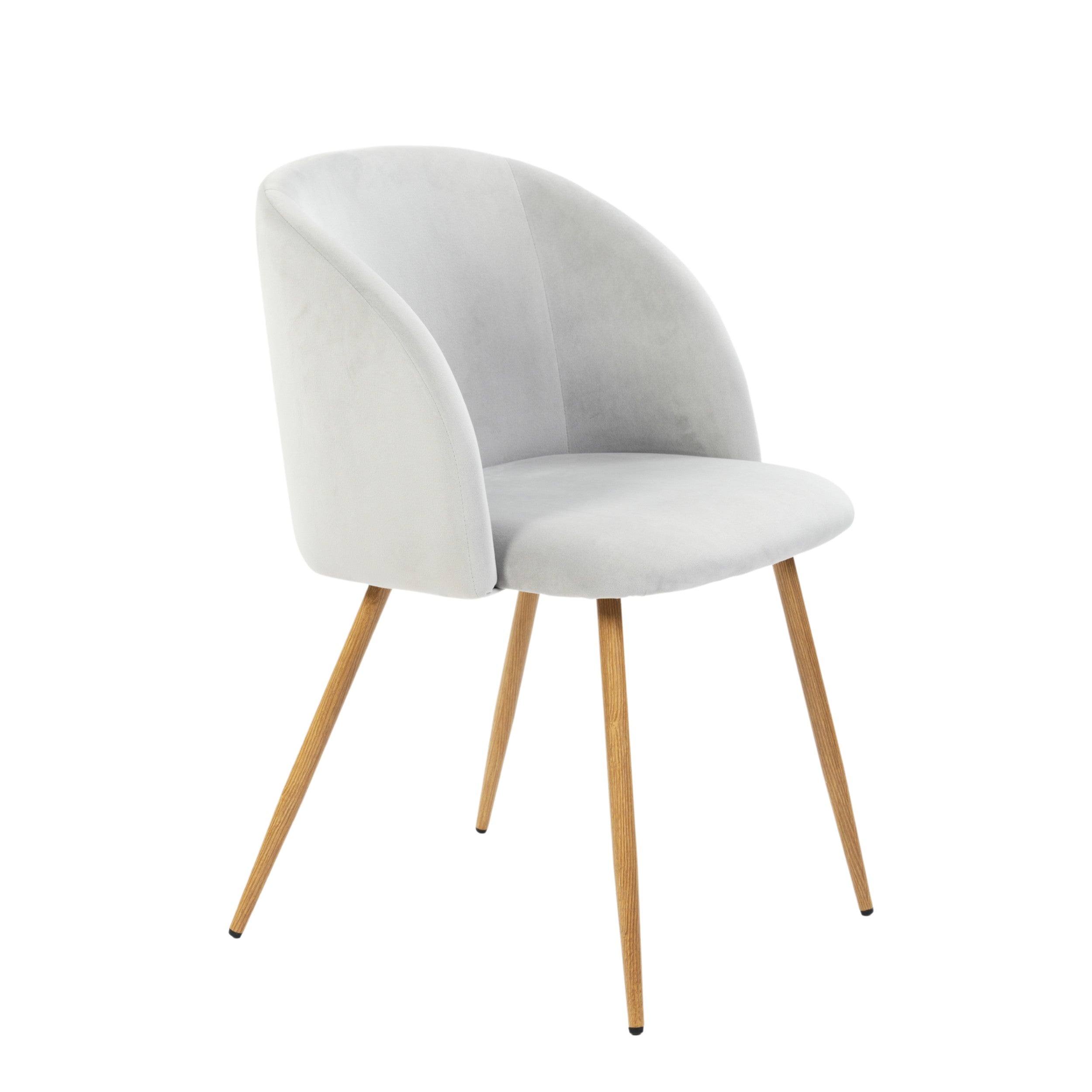 Modern Velvet Dining Chair, Light Grey Upholstery - YNEZ LIGHT GREY