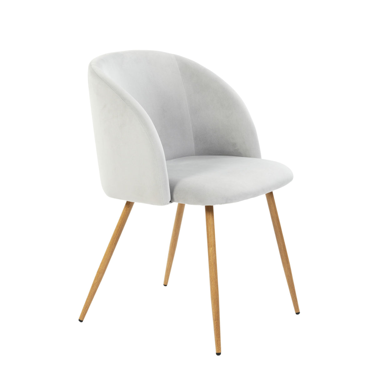 Modern Velvet Dining Chair, Light Grey Upholstery - YNEZ LIGHT GREY
