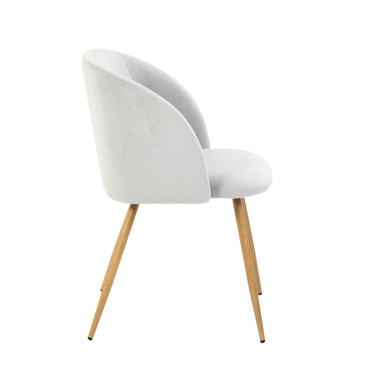 Modern Velvet Dining Chair, Light Grey Upholstery - YNEZ LIGHT GREY