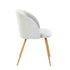 Modern Velvet Dining Chair, Light Grey Upholstery - YNEZ LIGHT GREY