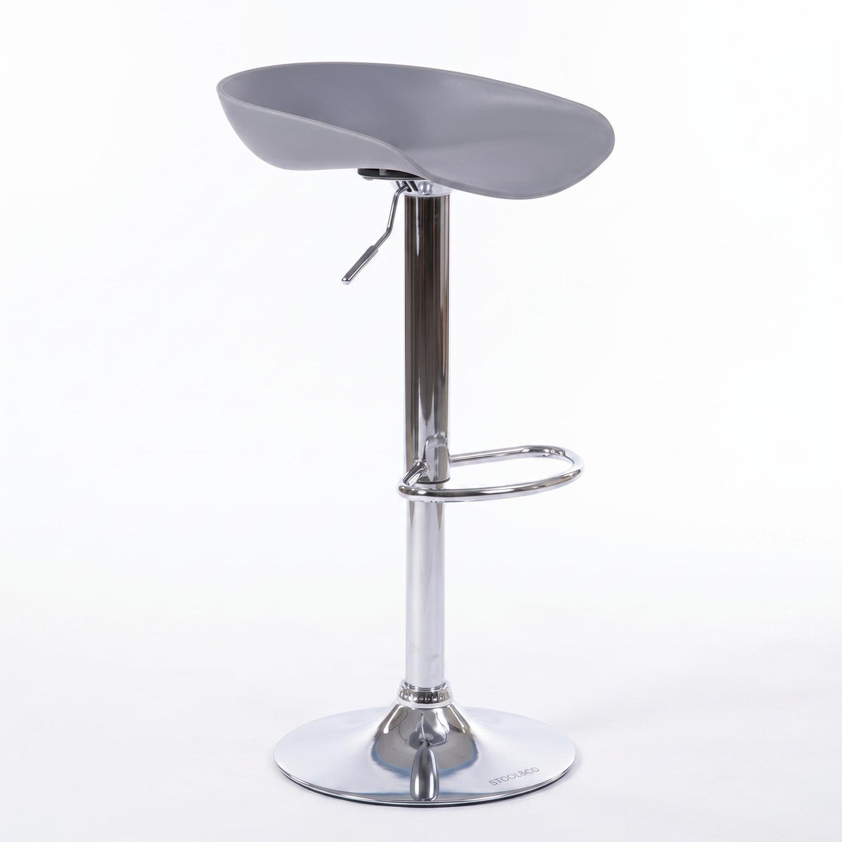Modern Chrome Bar Stool, Adjustable PP Seat - YORK GREY