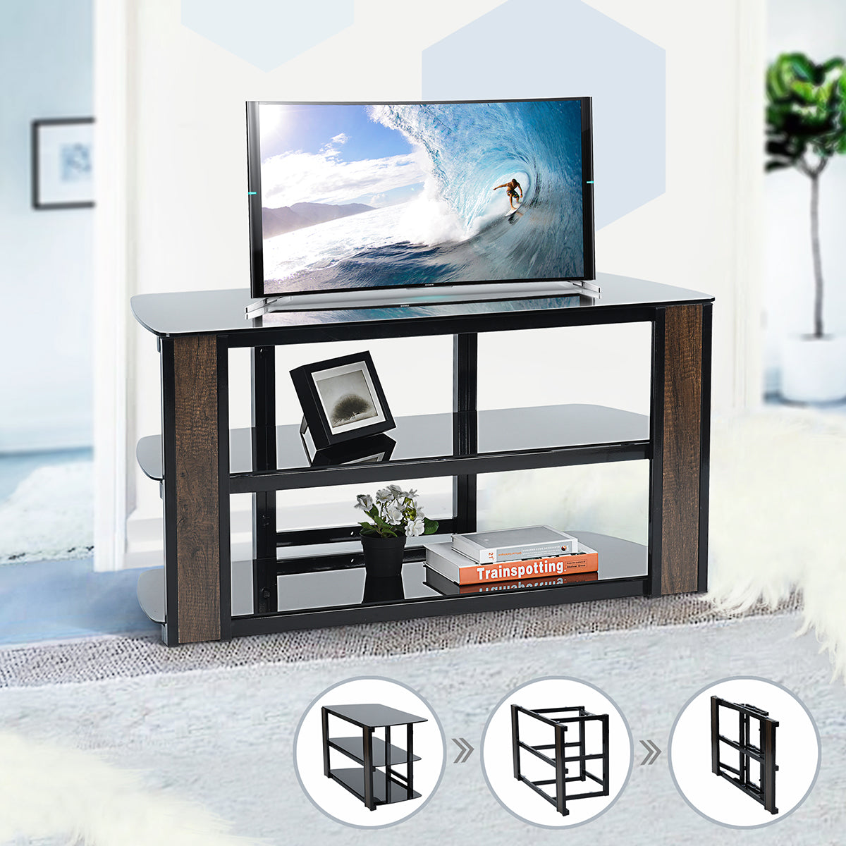 Zackery Foldable Tv Stand