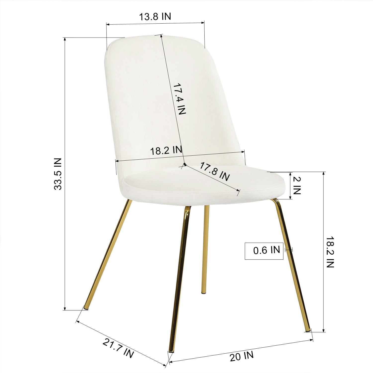 Zanka Gold Leg Dining Chair