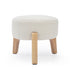 Modern Boucle Ottoman, Wooden Frame - ZECORA