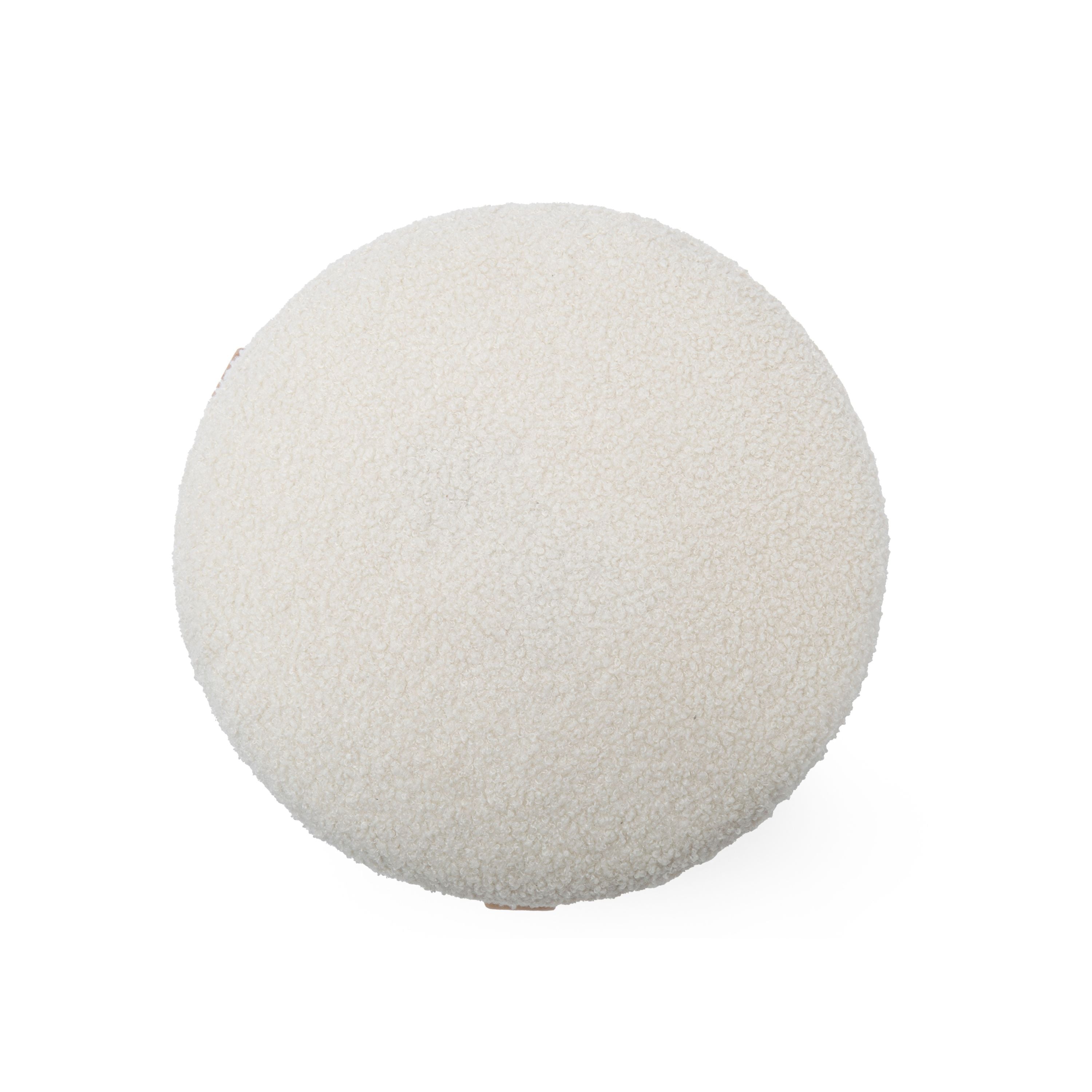 Modern Boucle Ottoman, Wooden Frame - ZECORA
