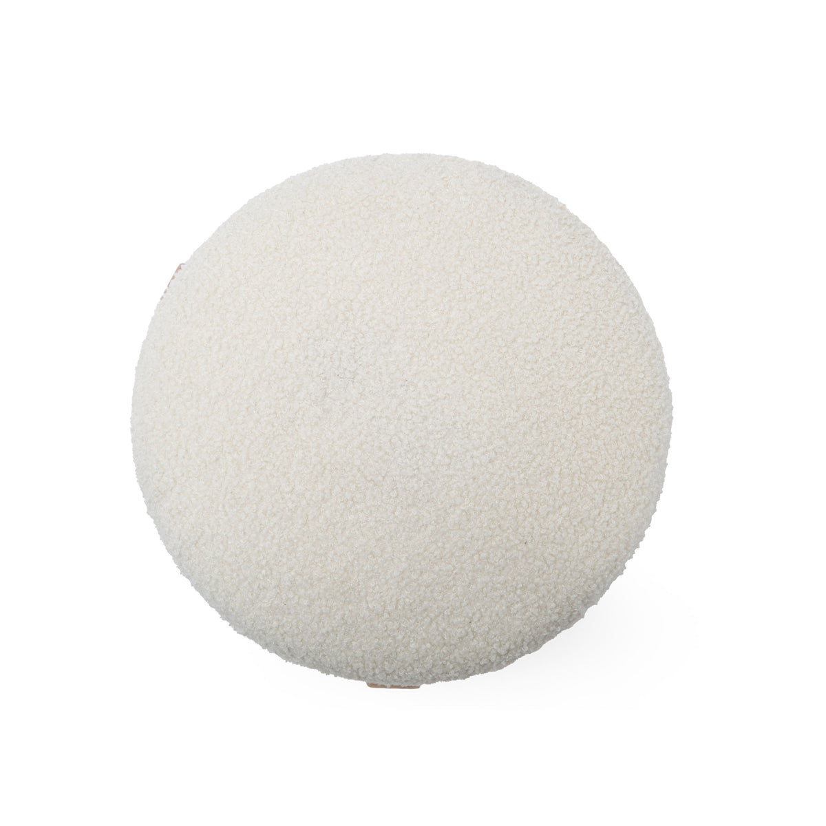 Modern Boucle Ottoman, Wooden Frame - ZECORA