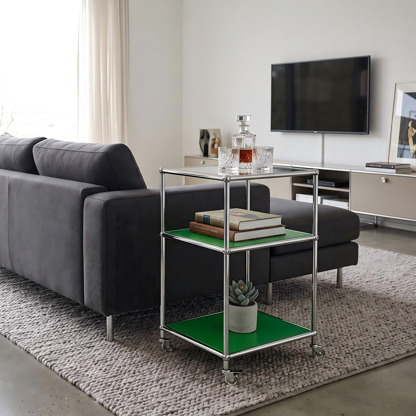 Modern Green Steel Accent Table – ZILO