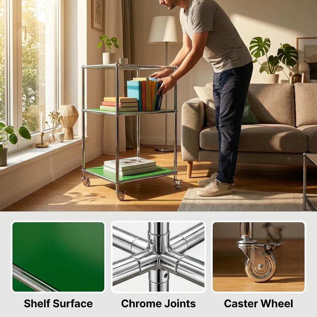 Modern Green Steel Accent Table – ZILO