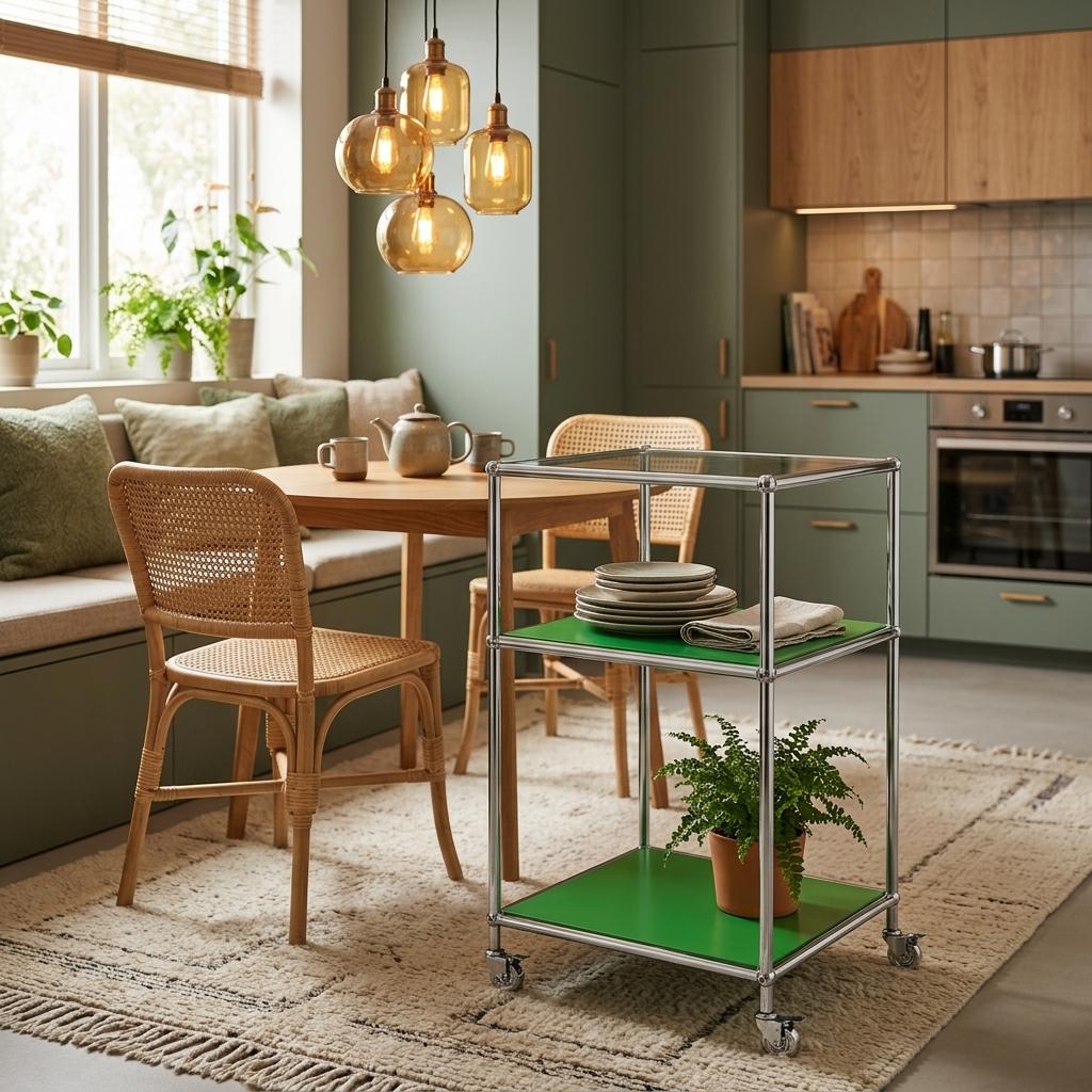 Modern Green Steel Accent Table – ZILO