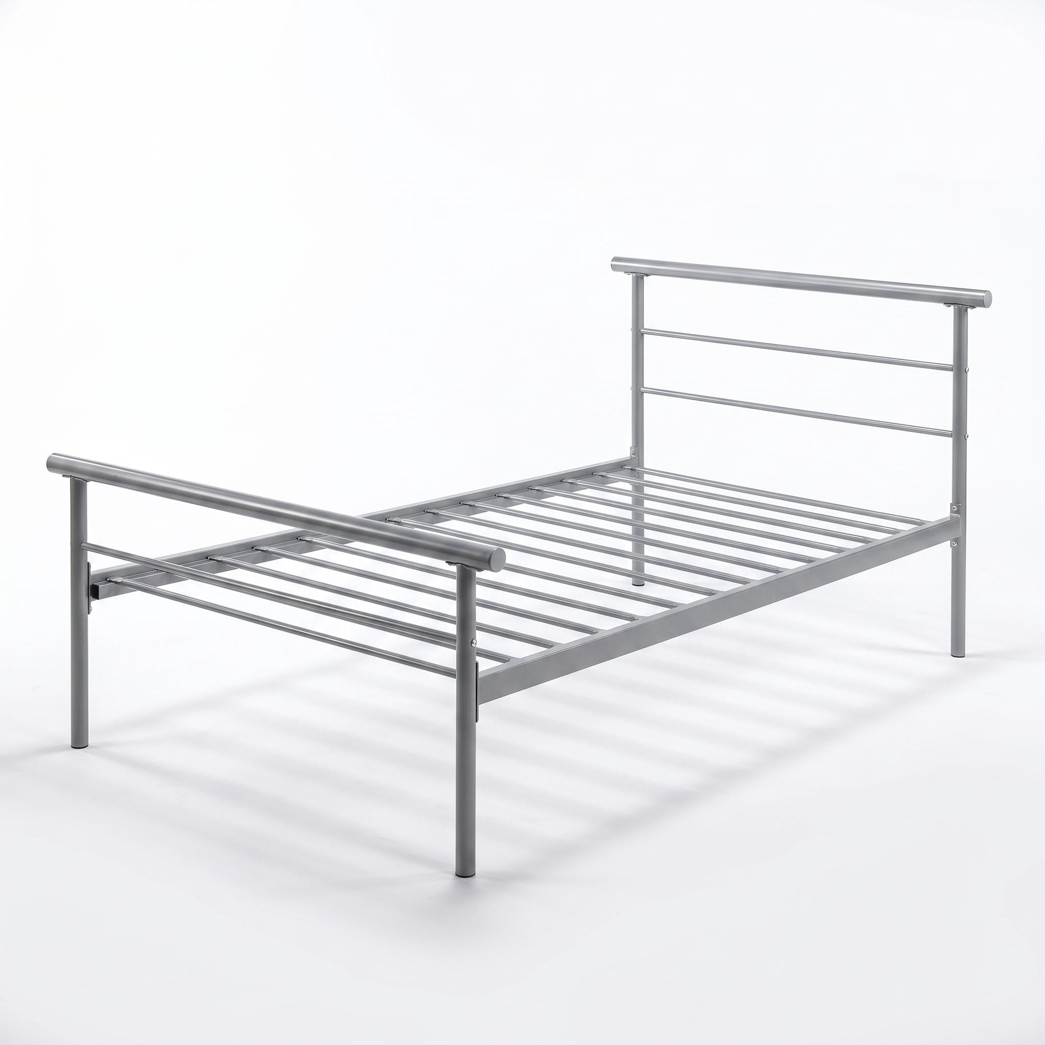 Modern Grey Metal Bed Frame, Powder Coated – ZOE 2