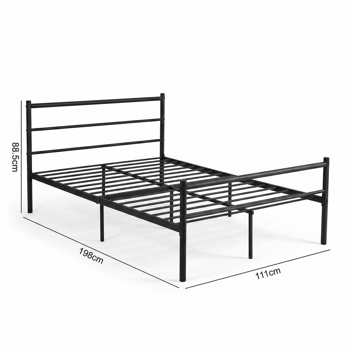 Modern Matte Black Metal Frame - PRIMO DOUBLE BK