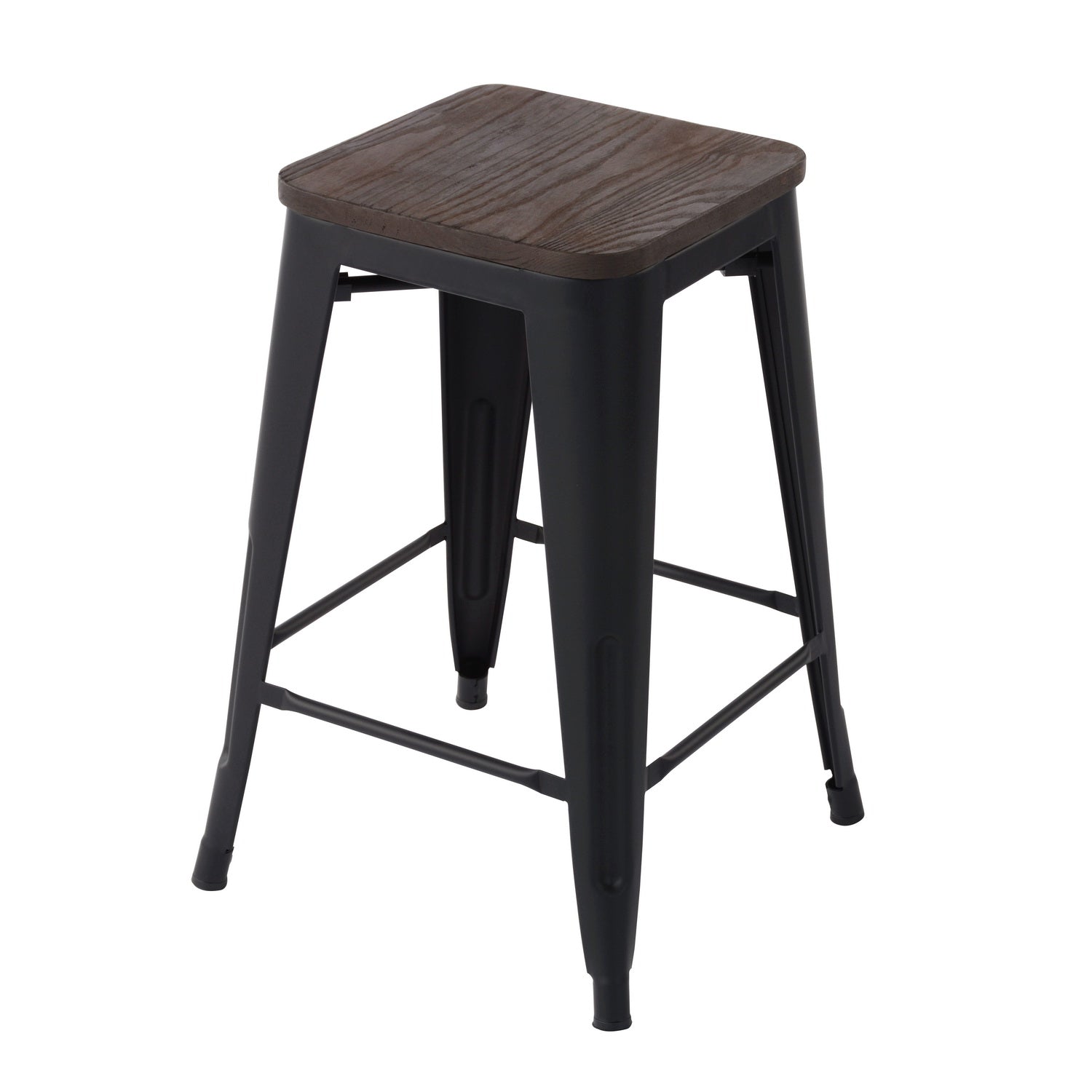 Zolnes Black Wood Bar Stool