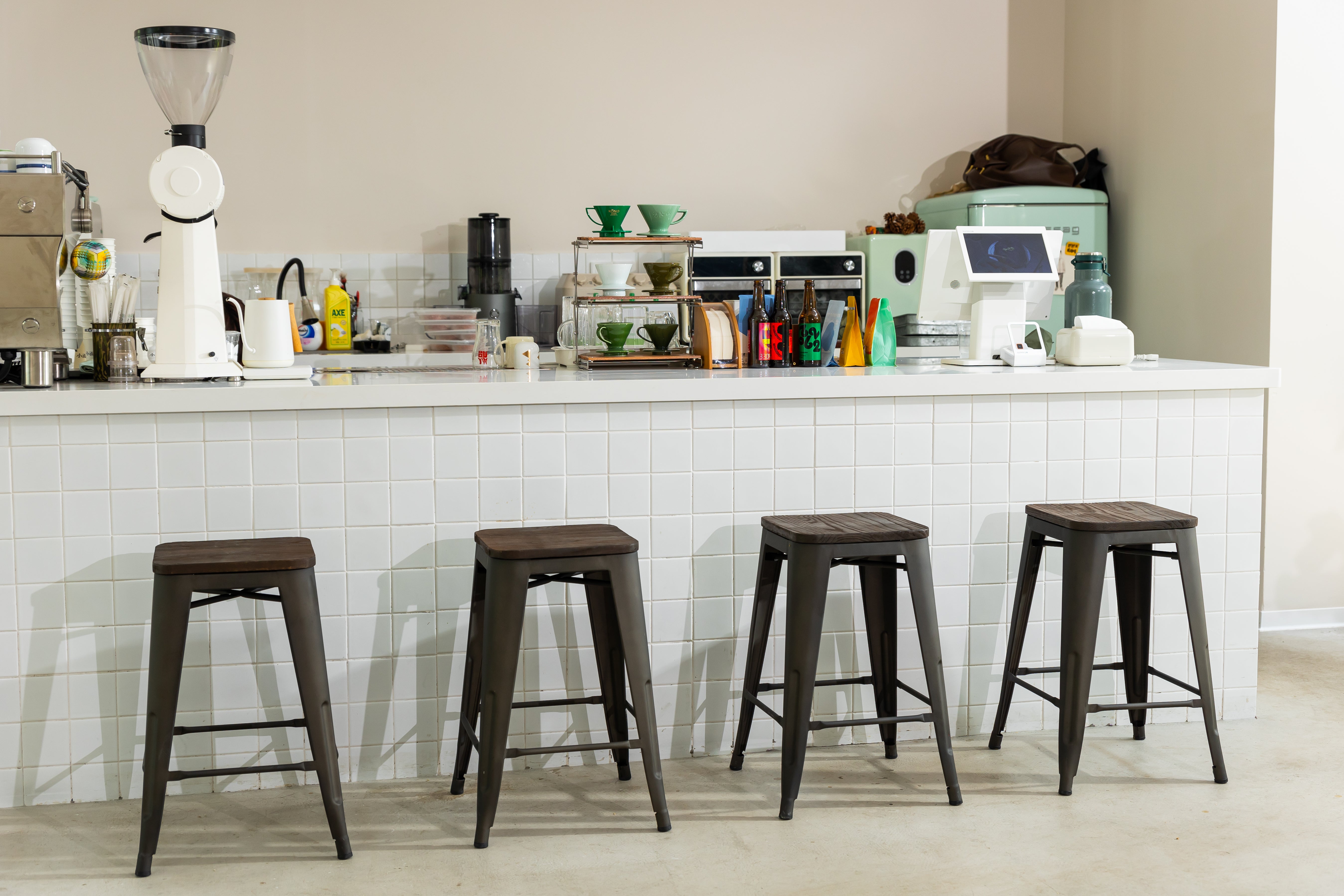 Zolnes Black Wood Bar Stool