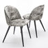 Leopard Velvet Accent, Black Leg Chair - ZOMBA LEOPARD VELVET