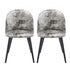 Leopard Velvet Accent, Black Leg Chair - ZOMBA LEOPARD VELVET