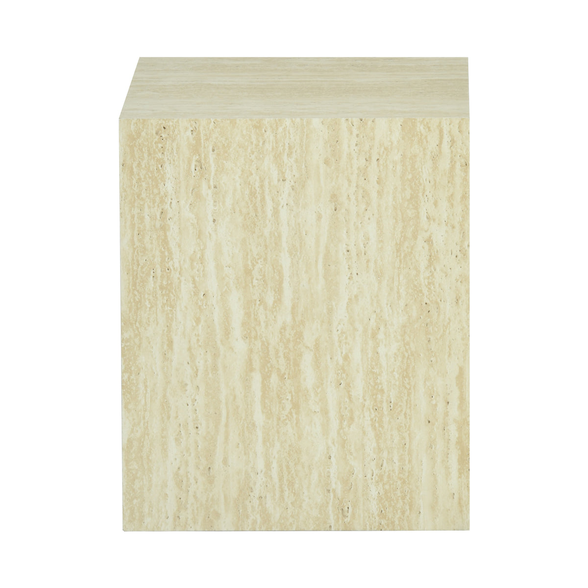 Modern Stone-Look Cube Side Table Minimalist Square End Table - ZUKO
