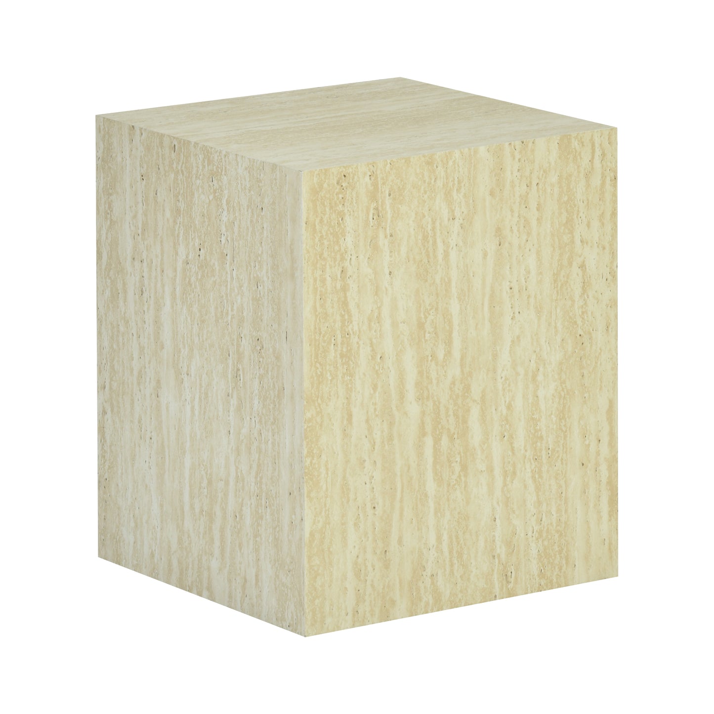 Modern Stone-Look Cube Side Table Minimalist Square End Table - ZUKO