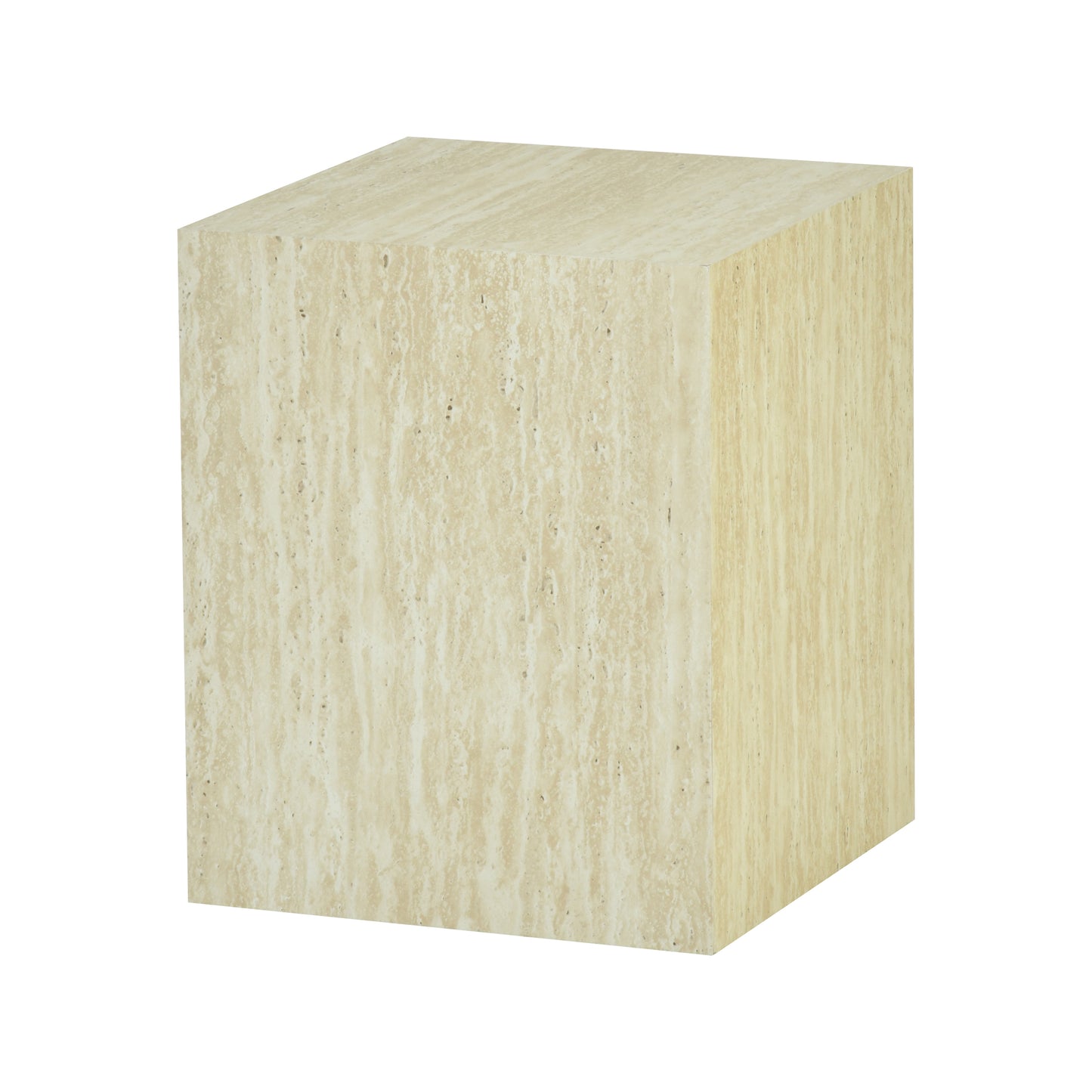Modern Stone-Look Cube Side Table Minimalist Square End Table - ZUKO