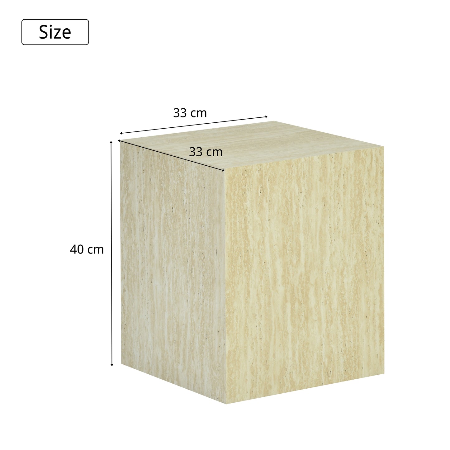 Modern Stone-Look Cube Side Table Minimalist Square End Table - ZUKO